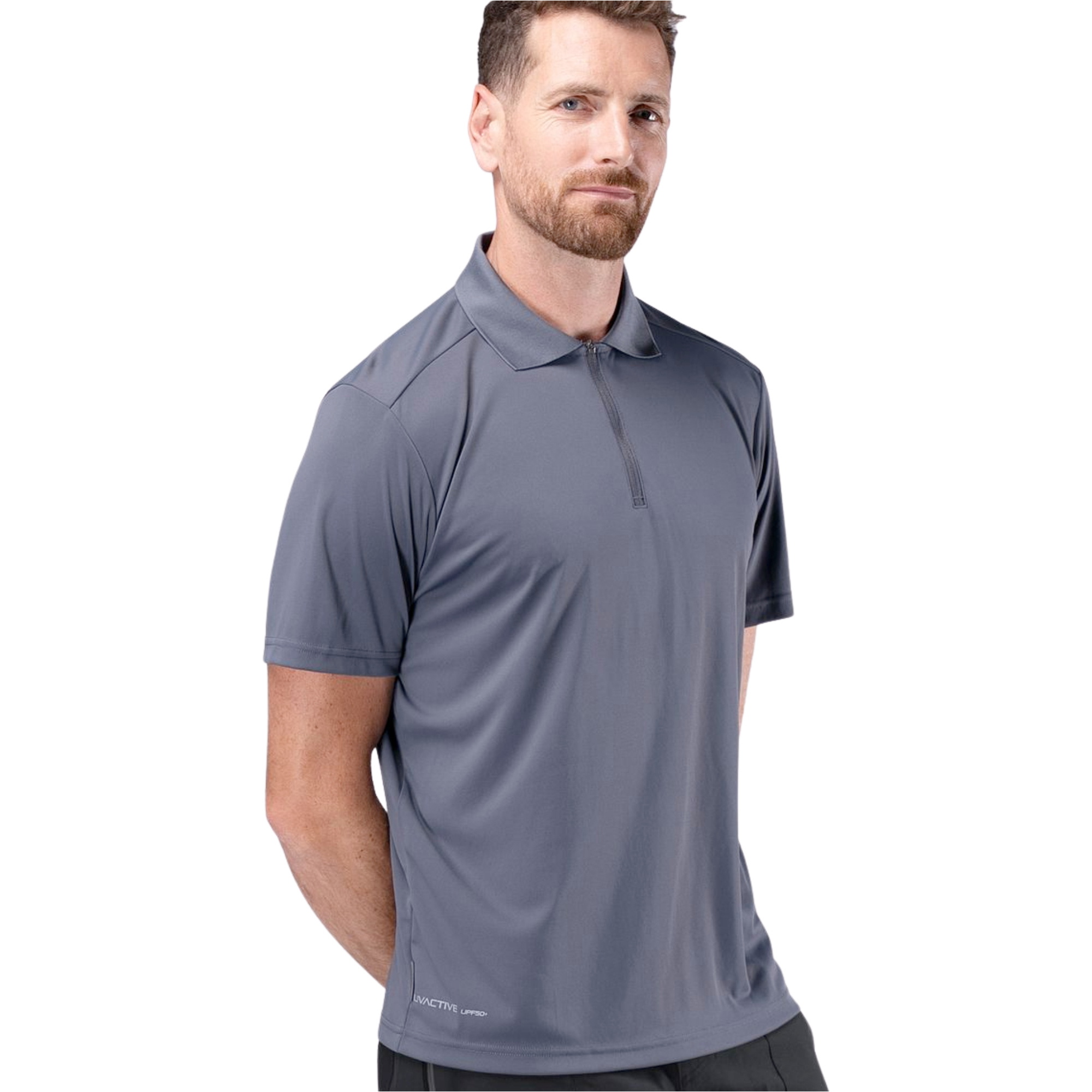 2026 Zhik Mens UVactive Short Sleeve Polo Shirt ATP-0086-M - Slate
